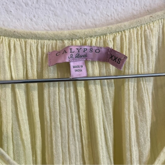 Calypso St. Barth yellow 100% Ottomans light gauzy long sleeve blouse xxsmall - Picture 2 of 12